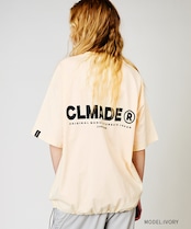 ロゴプリントドローコードルーズTシャツ (IVORY) CQ-48039