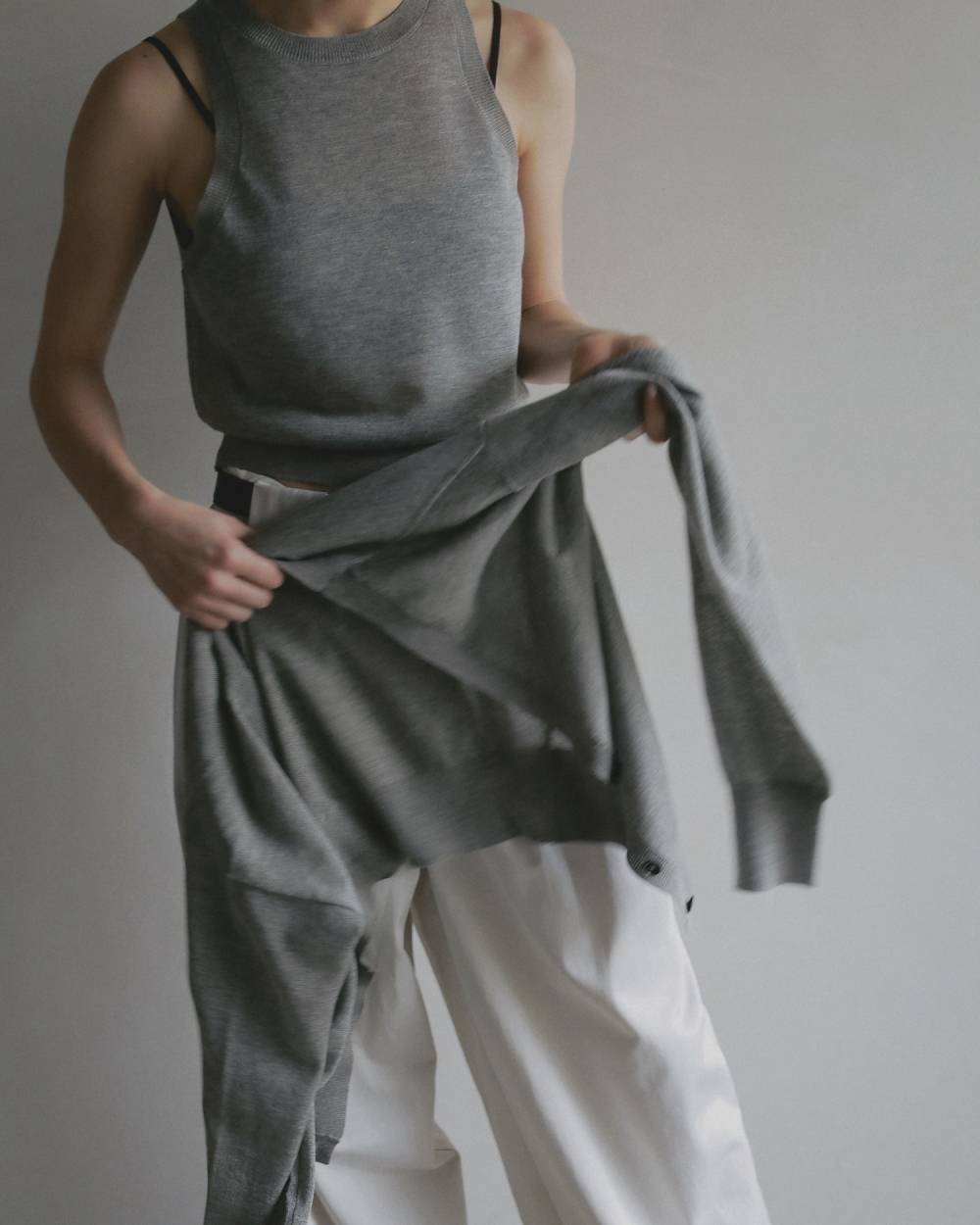 anuke(アンヌーク) Highgauge Sheer Cardigan | サウスオレンジ