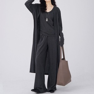 カーディガン タンクトップ パンツ セットアップ M 11328