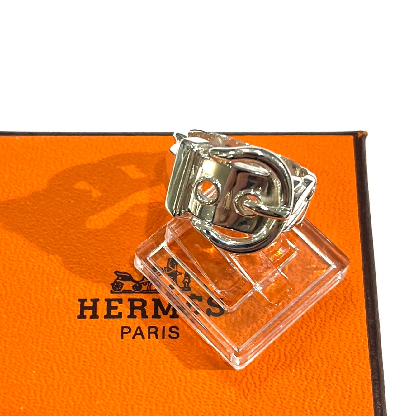 HERMÈS】【53/13号】2711 エルメスブックルセリエ 指輪 シルバー925