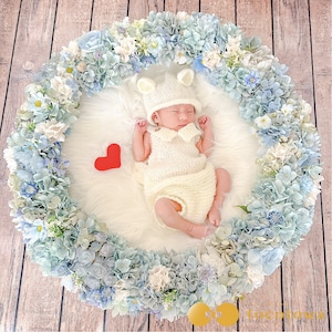 【くすみブルーリース】ニューボーンフォト撮影セット|おうちで簡単レンタル