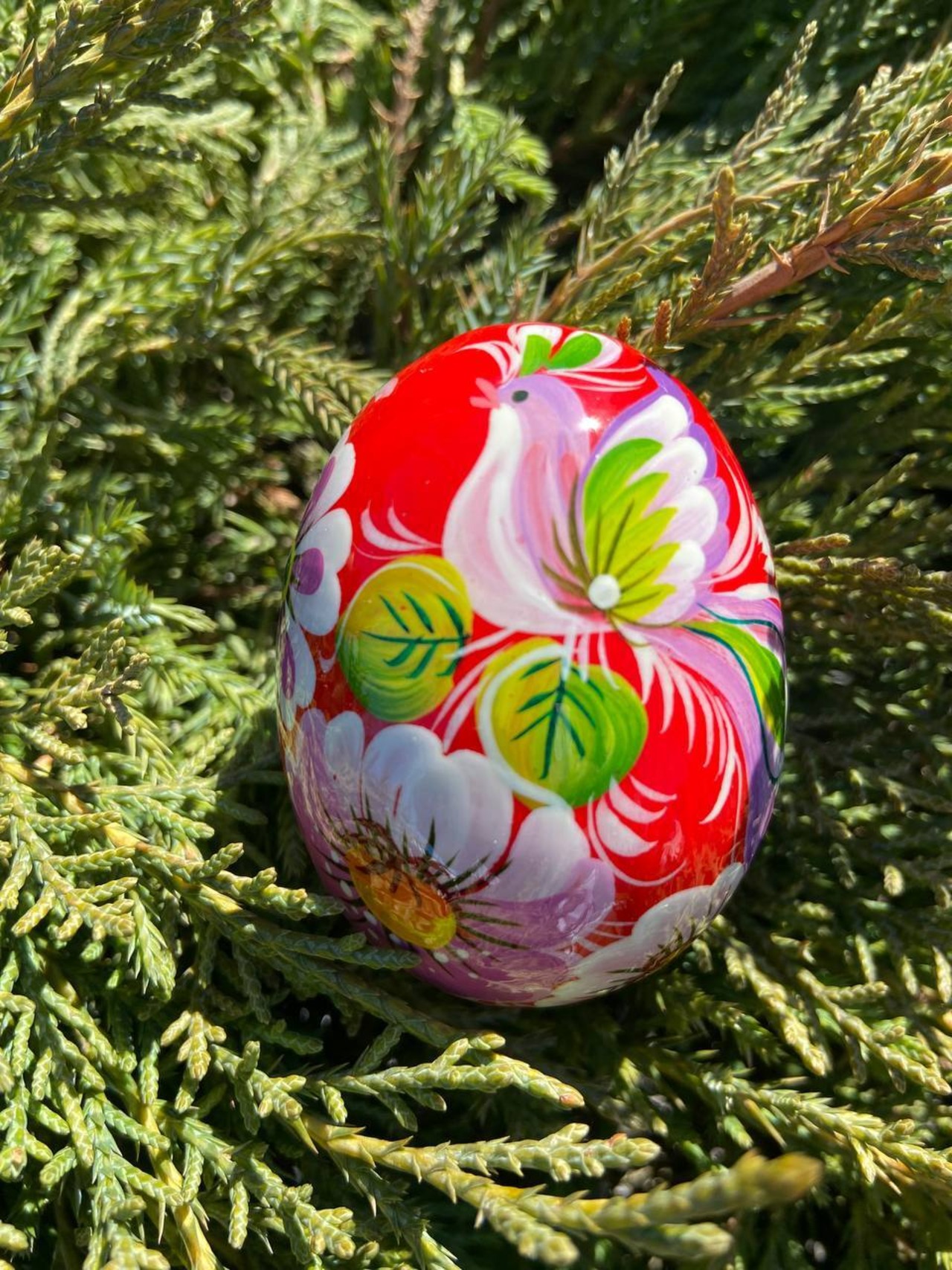 ペトリキウカ塗り　木製イースター・エッグ 7cm　ホメンコ作 - 3