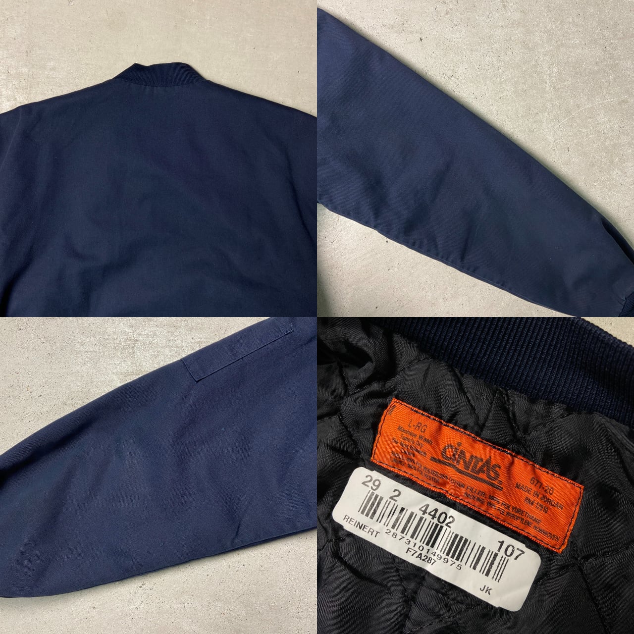 CINTAS ワークジャケット 企業ロゴワッペン キルティングライナー