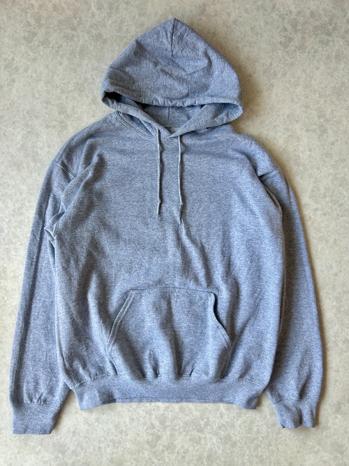 GILDAN グレー バックプリント起毛フーディ