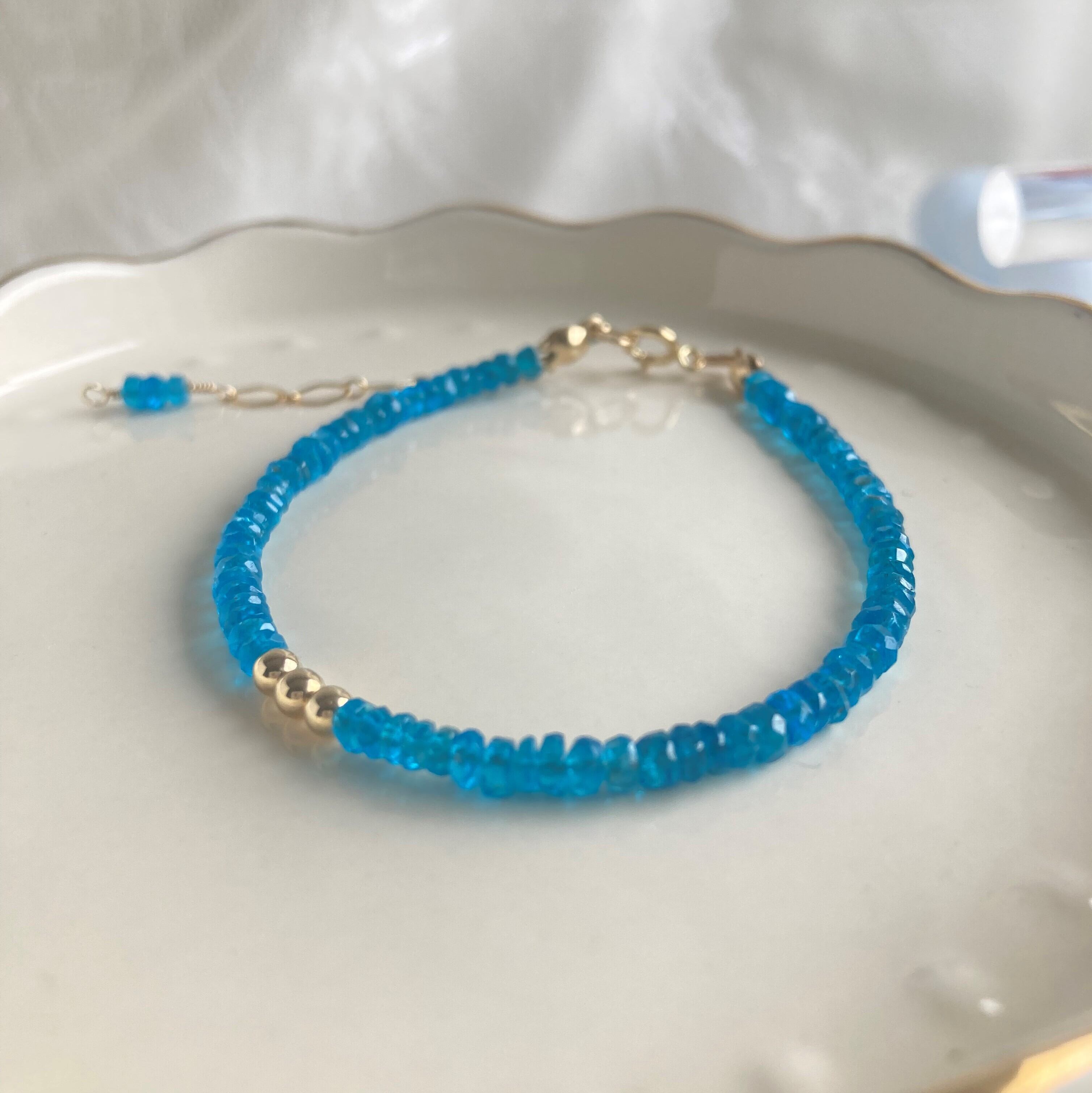 水晶 ライスカット 14kgfパイプ ブレスレット | 天然石アクセサリー