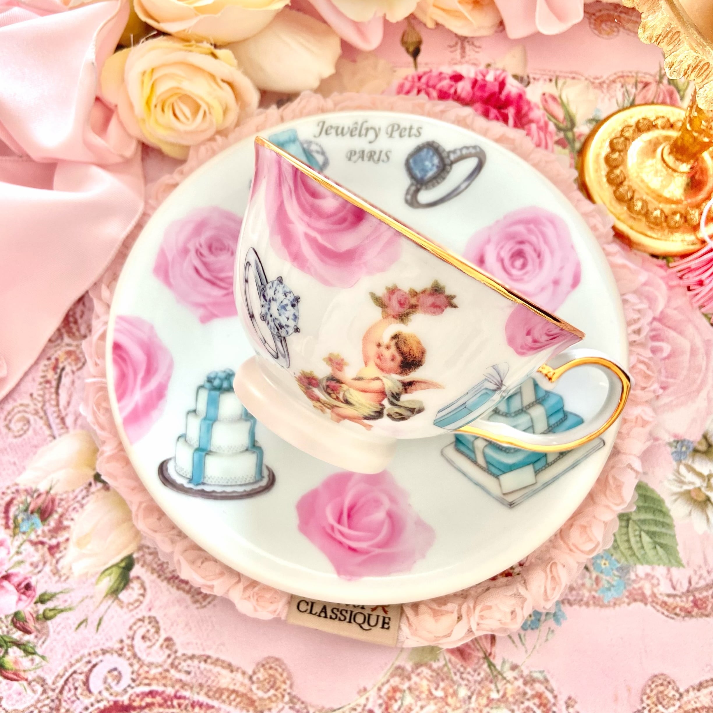 即納】幸せの天使とRoseのカップアンドソーサー | マリー