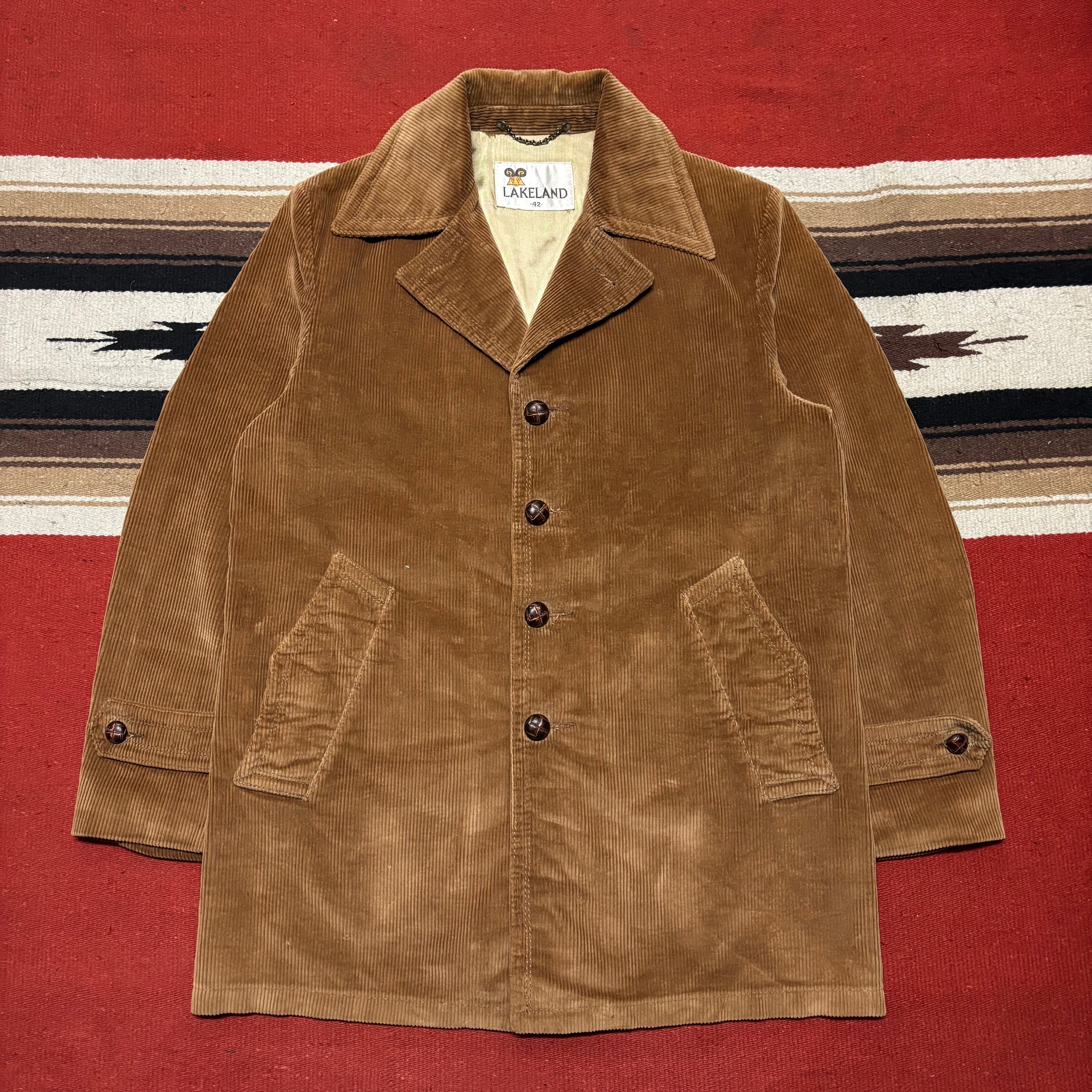 70s’LAKELAND コーデュロイ太畝ジャケット ブラウン 実寸L〜XL 70s LAKELAND Corduroy Jacket size 42 | DESERTSNOW