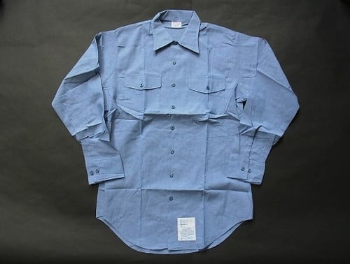 U.S.NAVY navshirt デッドストック シャンブレーシャツ MADE IN U.S.NAVY navshirt デッドストック シャンブレーシャツ MADE IN