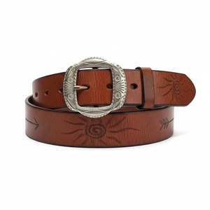 本革ウエスタンベルト 牛革 古着 レトロ アメカジ レザー ブラウン wb1