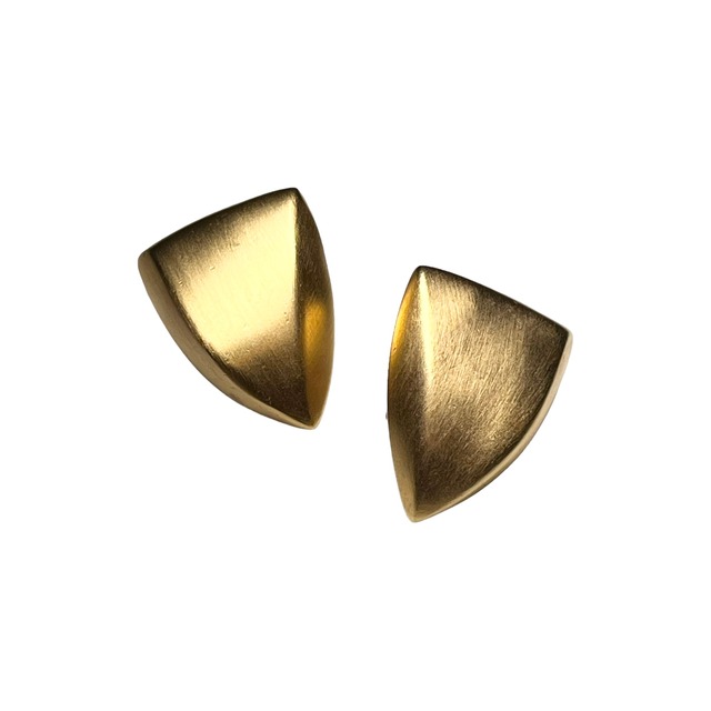 vintage GIVENCHY gold color metal wide earring