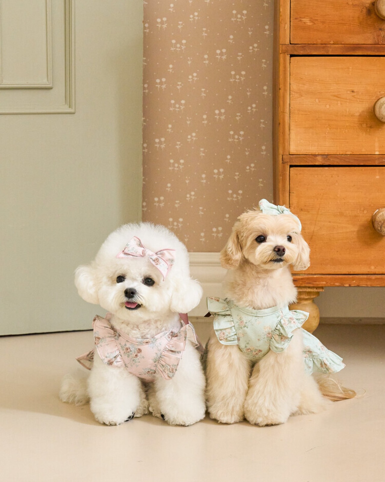 即納【kiki&nini】アメリーローズワンピース (mint)