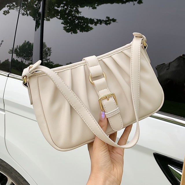 小さなバッグ女性バッグ2020新しい潮ネット赤ファッションシンプルテクスチャショルダーバッグ夏野生の折りたたみ脇の下バッグ Tiancai_Wing_Bag4710676