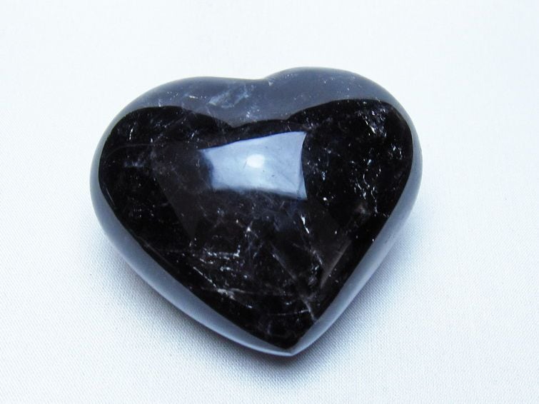 モリオン 置物 黒水晶 ハート 一点物 155-962 | 天然石