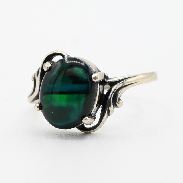 Mother Of Pearl Accent Art Deco Style Ring #16.0 / Denmark