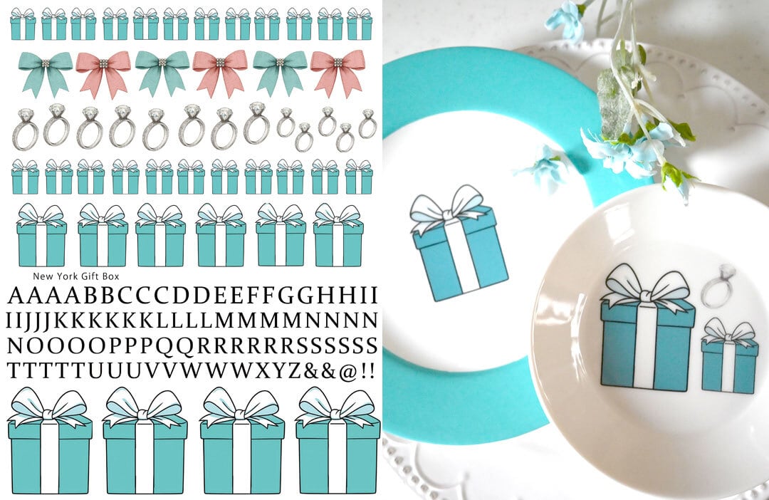 NewYork Gift Box ニューヨークギフトボックス A4サイズ (ポーセリンアート用転写紙)