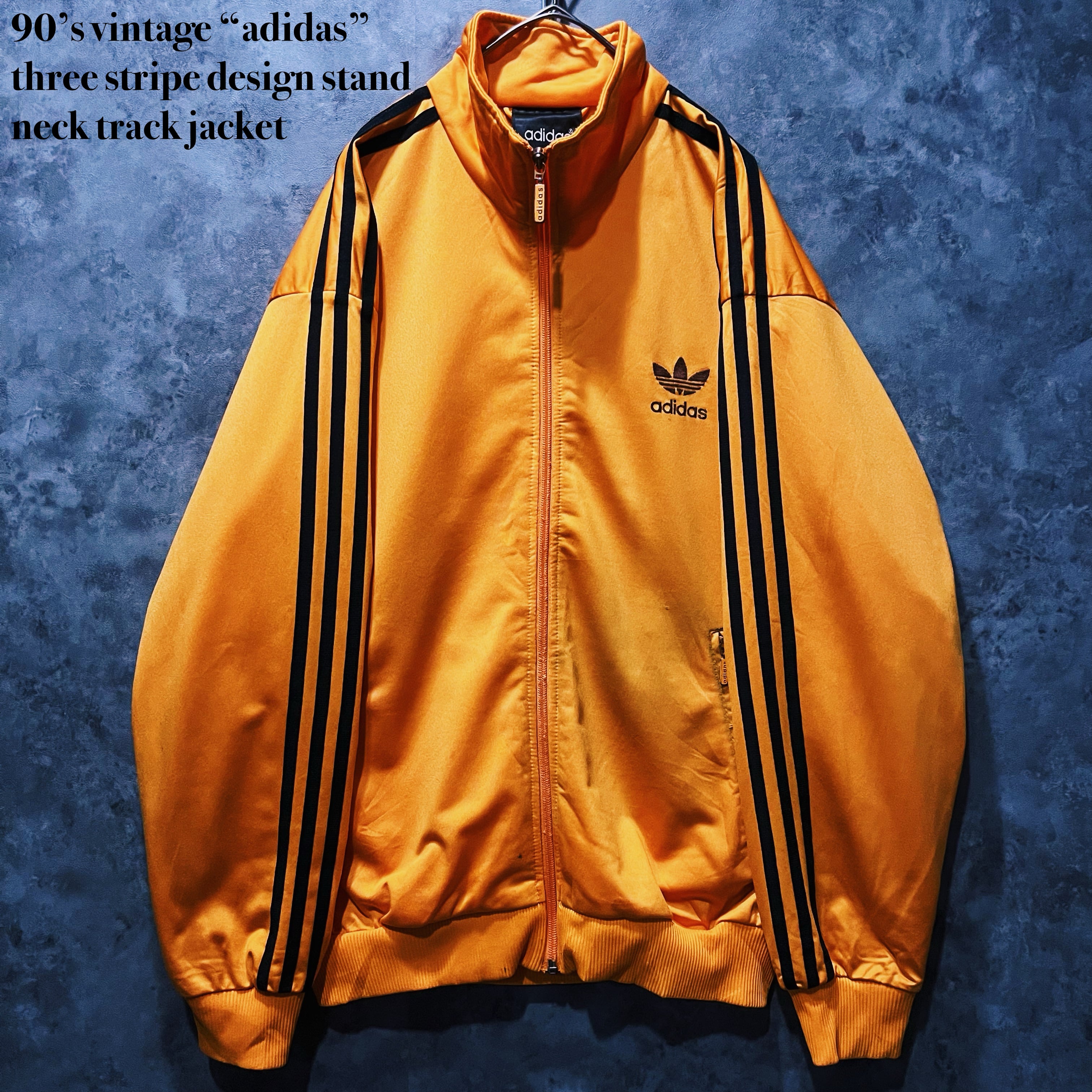 【doppio】90’s vintage “adidas” three stripe design stand neck track jacket