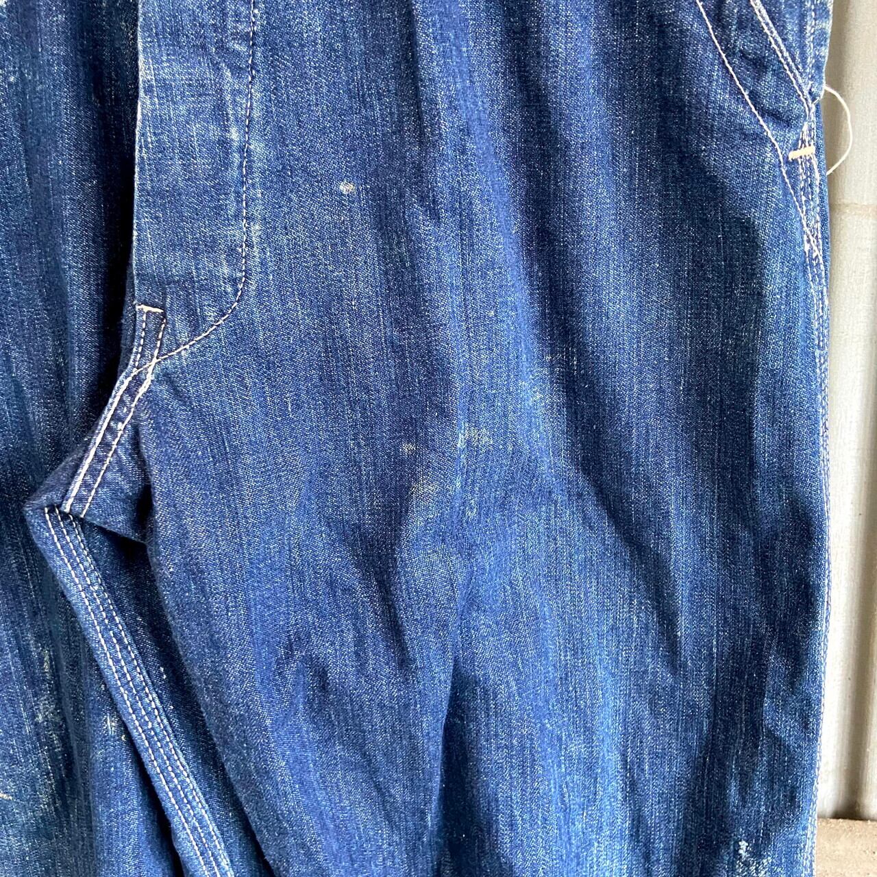 雰囲気系 30〜40年代 ワンポケット 濃紺 デニム オーバーオール メンズ