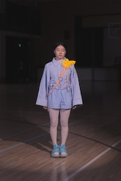 bi-tone frill strap Orange×Yellow