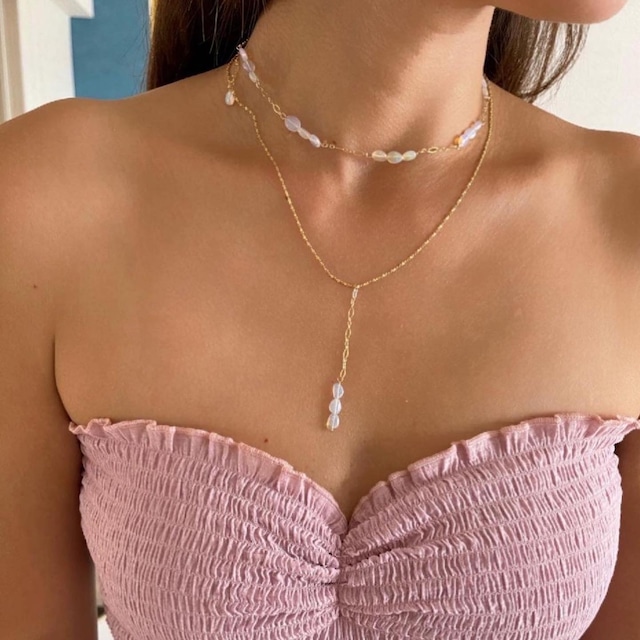 Opal  necklace 14KGF【42cm】