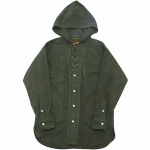 GARMENT DYE HOODED SHIRT BLOUSON / ガーメントダイシャツブルゾン（KHK）