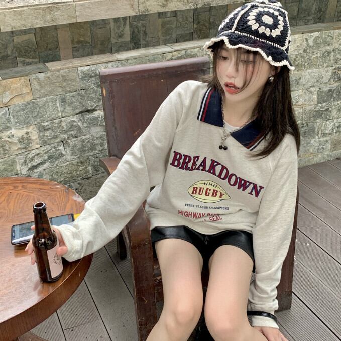 スタイルカラーセーター オータムルーズジャケット ロング 秋物 ステッチ モンロー5248227768