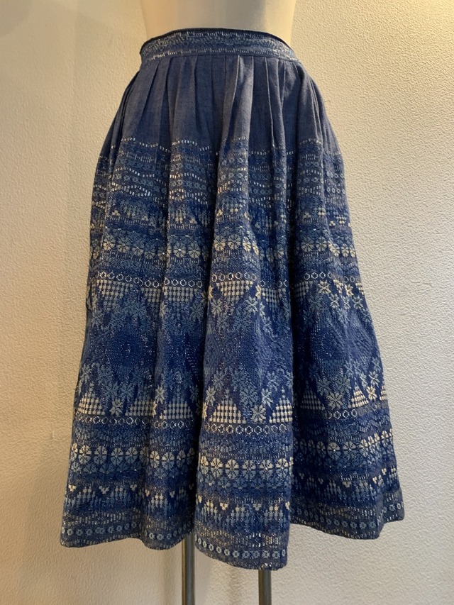 1960's Embroidery Gather Skirt