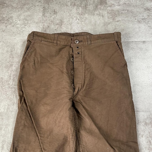 60s- Vauzou フレンチワーク モールスキン ブラウン パンツ W31 詳細写真4