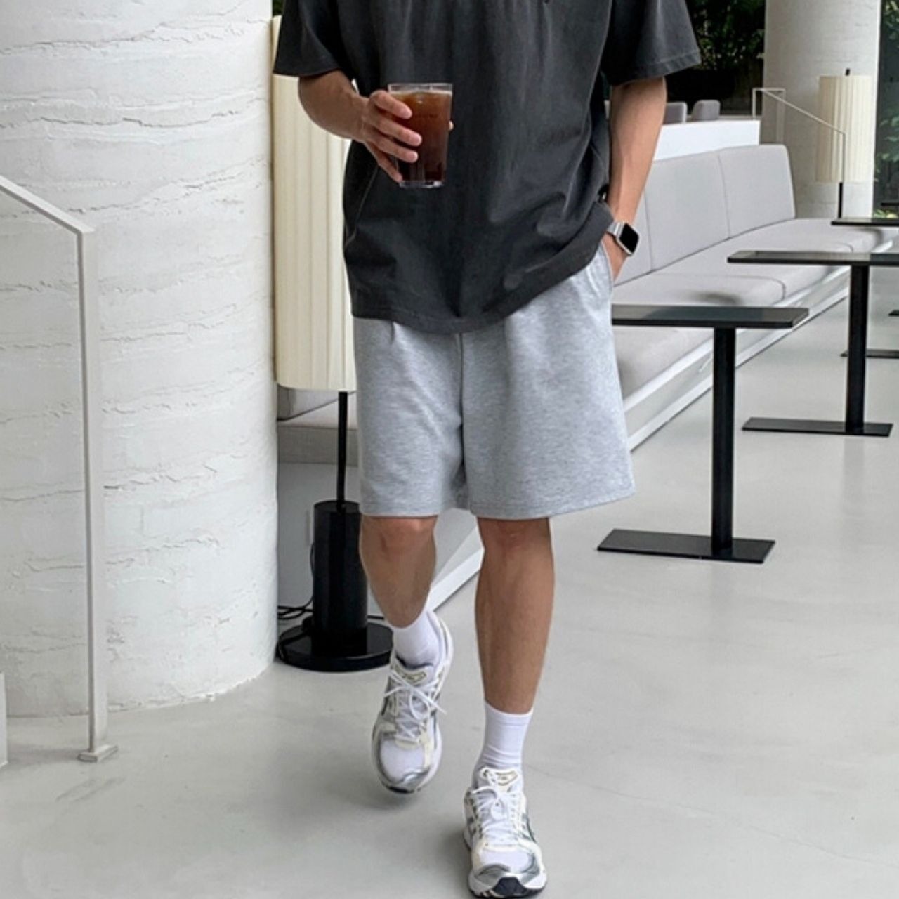 シンプルカジュアルスウェットハーフパンツ　MT0080426