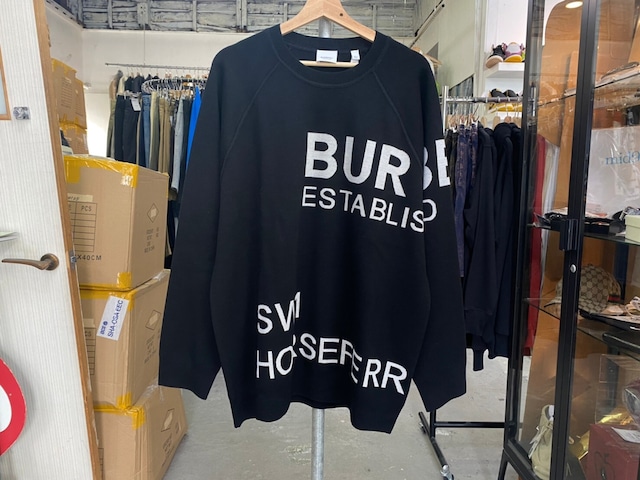 BURBERRY HORSEFERRY PULLOVER SWEATER BLACK XXL 8013334 78503