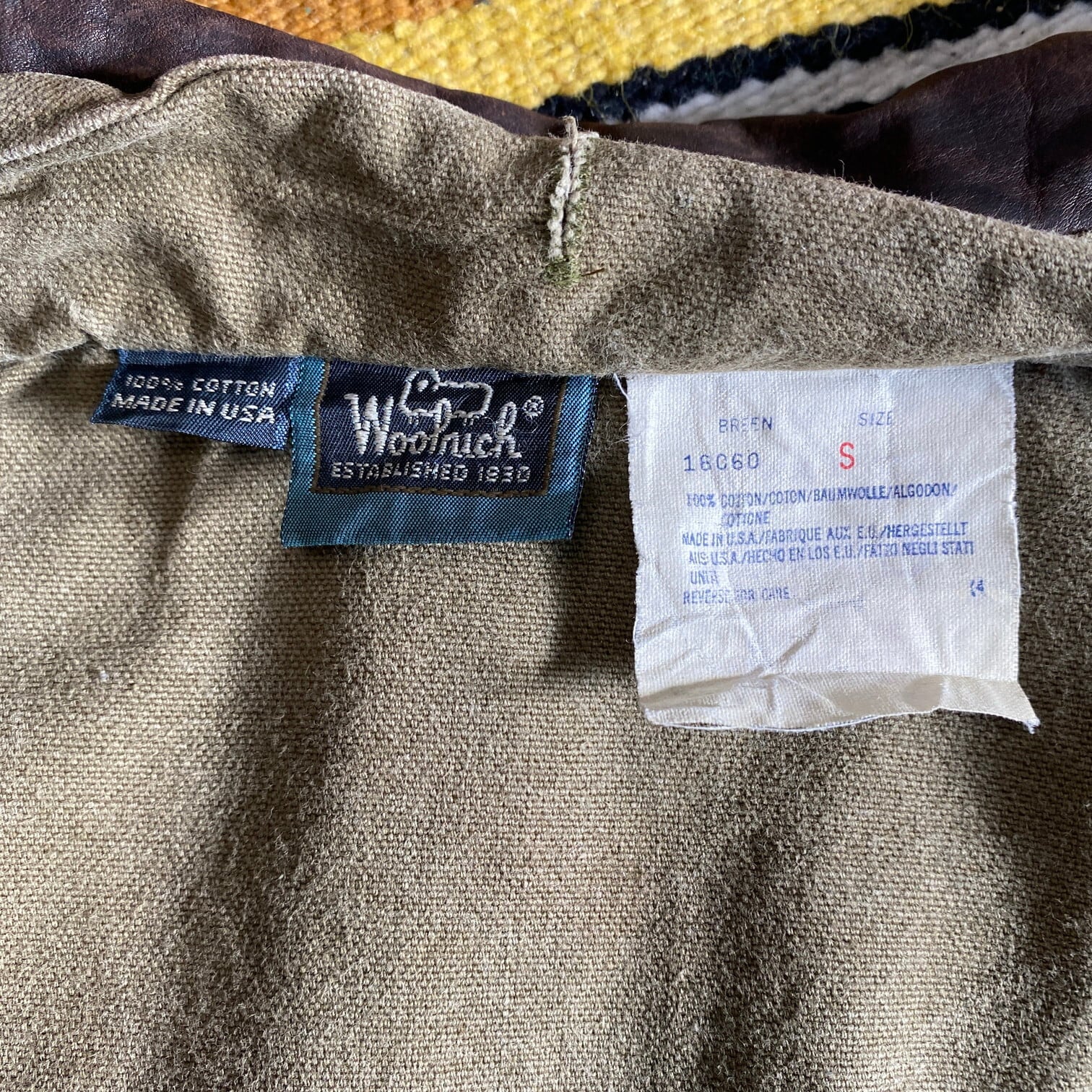 USA製 80年代 WOOLRICH ウールリッチ レザー襟 ハンティングジャケット