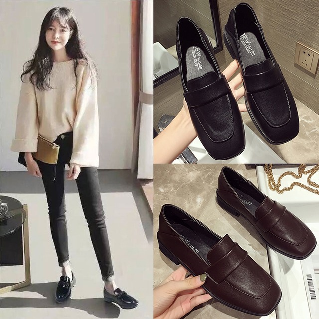 スタイルレザーレディーススプリングスタンダードオータムシングル 靴 シューズ レトロ 春物 秋物 フェイクシューズ96222981275