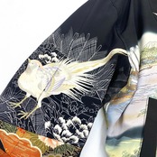 【bomber40】再構築リバーシブルボンバー Kimono×vintage scarf MIX BOMBER reversible JACKET