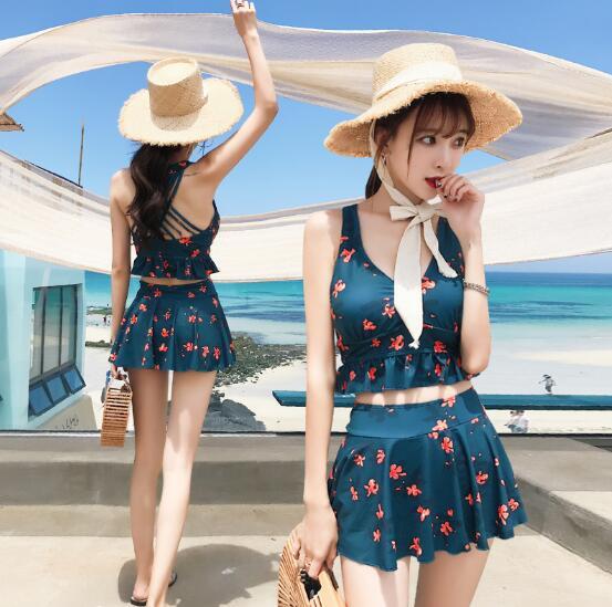 花柄 可愛い2点セット水着 バンドゥビキニ タンキニ セパレート Shy Sweetheart ショップ