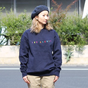 MULTI COLOR LOGO CREW SWEAT　#NAVY