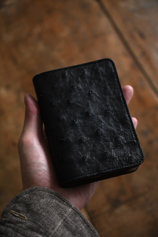 forme / Short Wallet / Ostrich (Black , Natural)