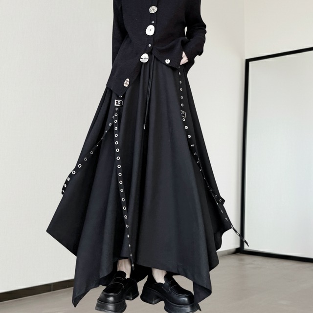 Eyelet Belt Wide Pants　H0351