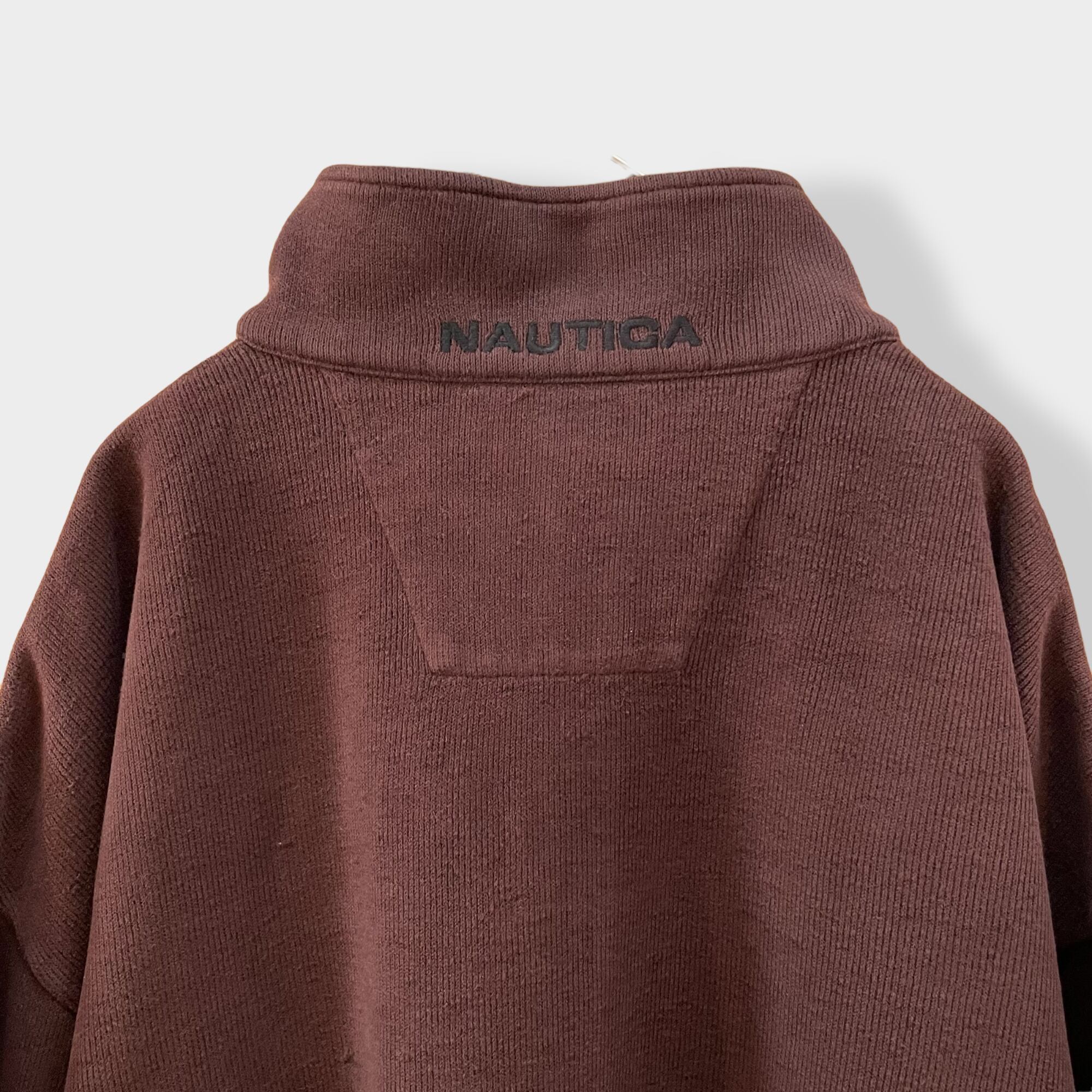 nauticaノーティカ•スウェット•刺繍ロゴ•トレーナー•ワンポイント•赤