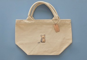 やさしいヨーキー　刺繍ミニバッグ（ナチュラル）