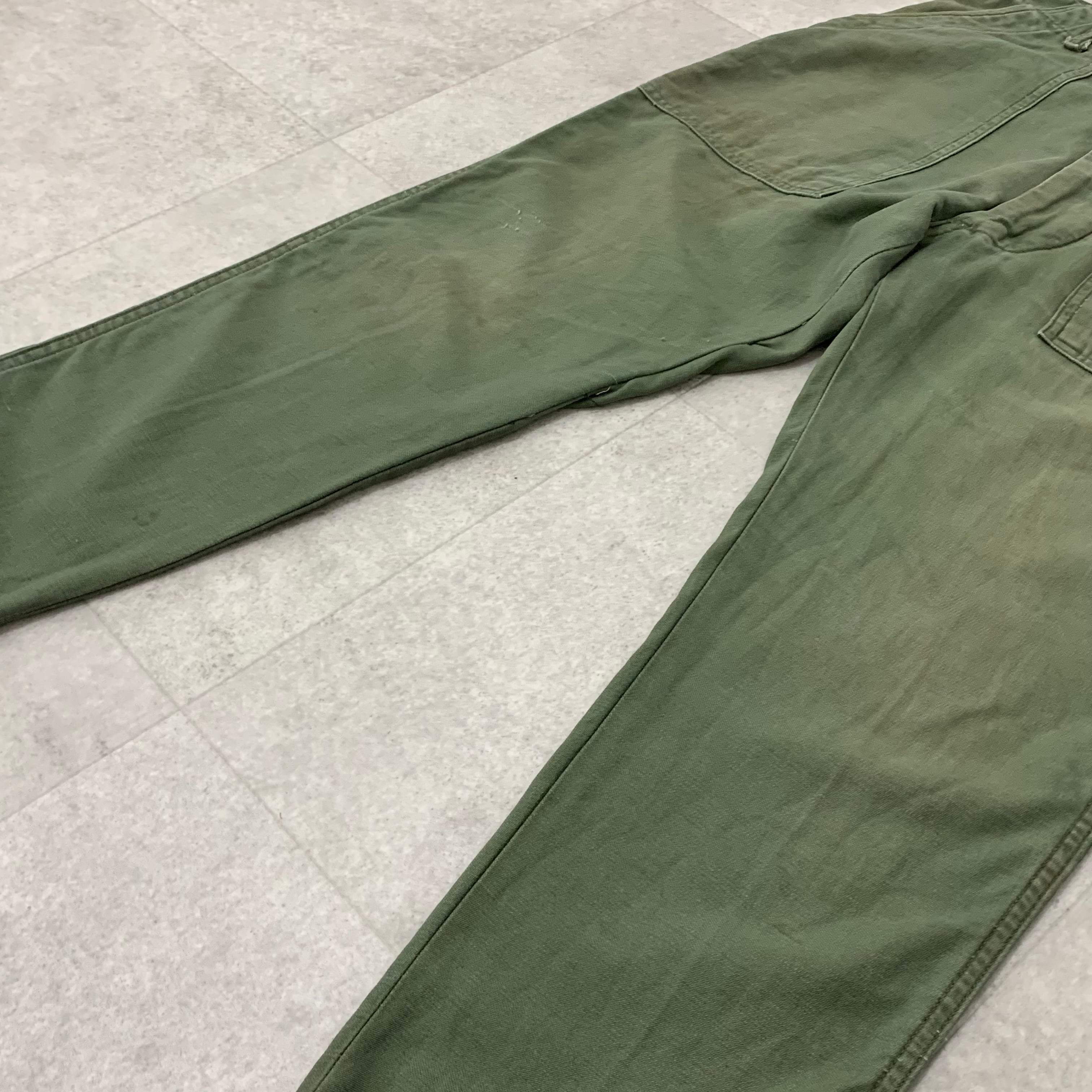 アメリカ軍 60s OG107 実物 ベイカーパンツ ボタンフライ ファティーグ