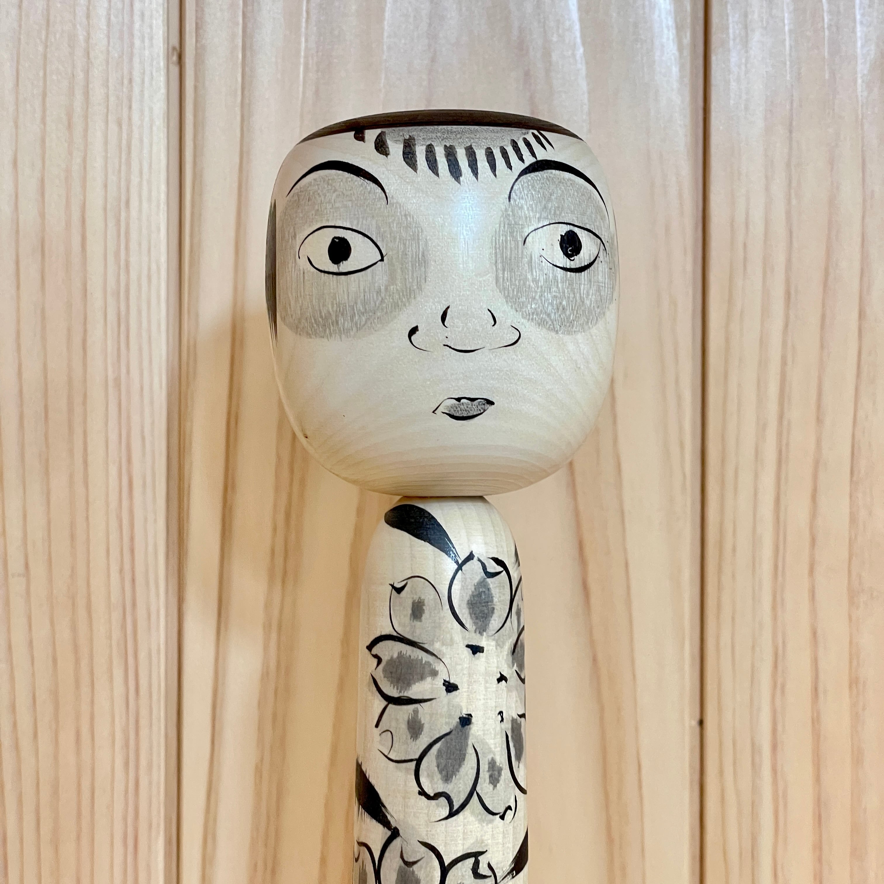 柿崎文雄工人：中ノ沢系】8寸 墨こけし 桜：24cm N12FK-111