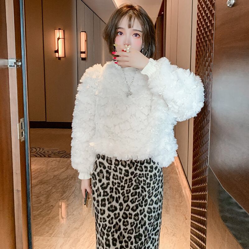 ウールルーズソリッド カラーセーター ウィンター 冬物 ソリッドカラー ステッチ MIUCO44094146788