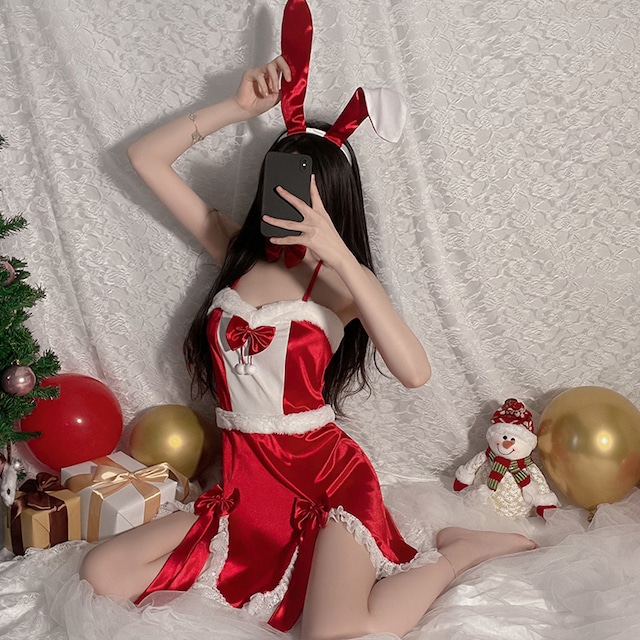 【3点セット】サンタ服 サンタバニーガール 可愛い クリスマス ふわふわ セクシー XH2-GR2435