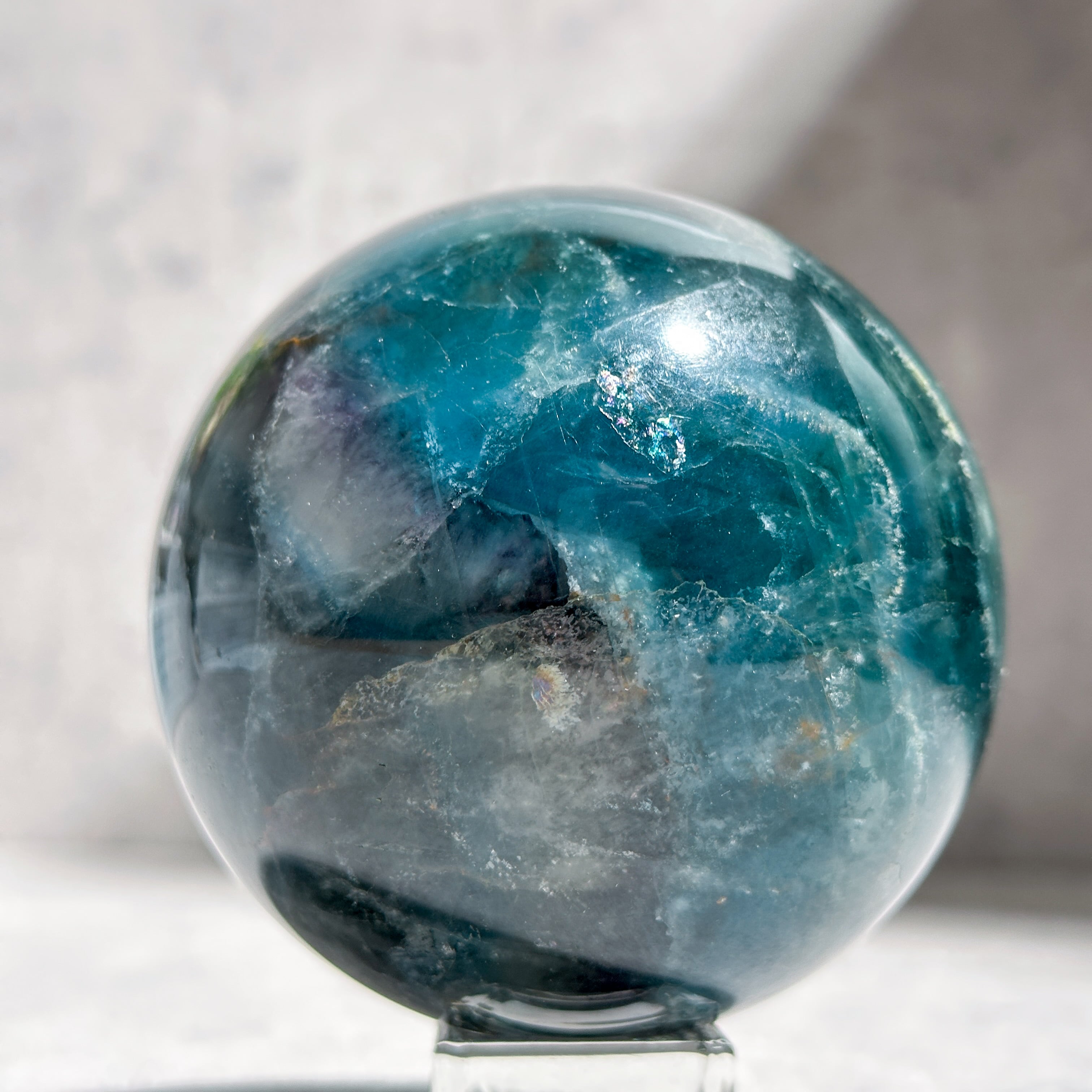ブルーフローライト スフィア（丸玉）52◇ Blue Fluorite ◇天然石