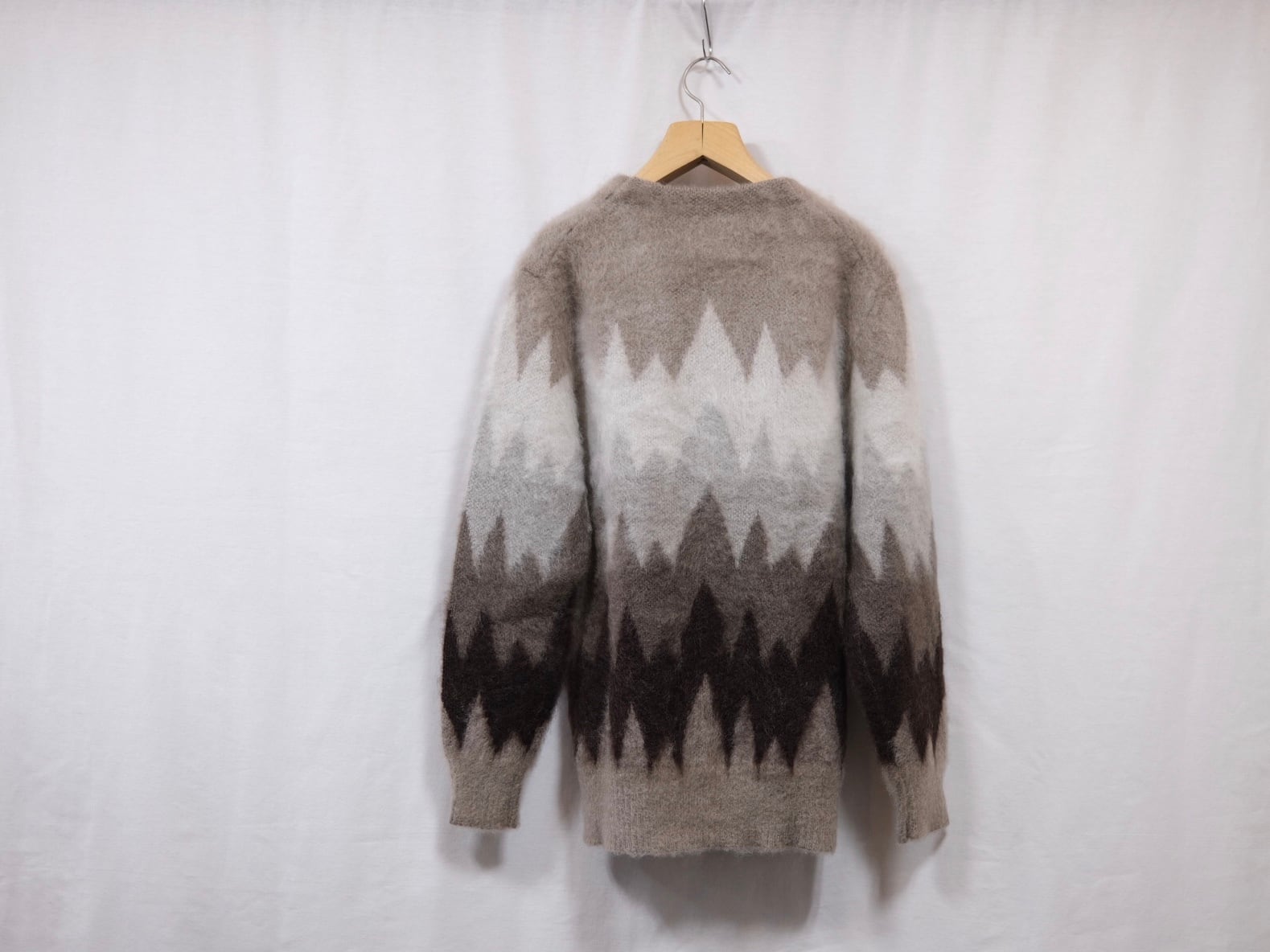 LENO” MOHAIR CARDIGAN BEIGE JACQUARD” | Lapel online store