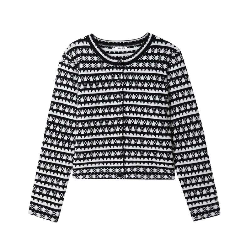 button front cropped knit cardigan m0868