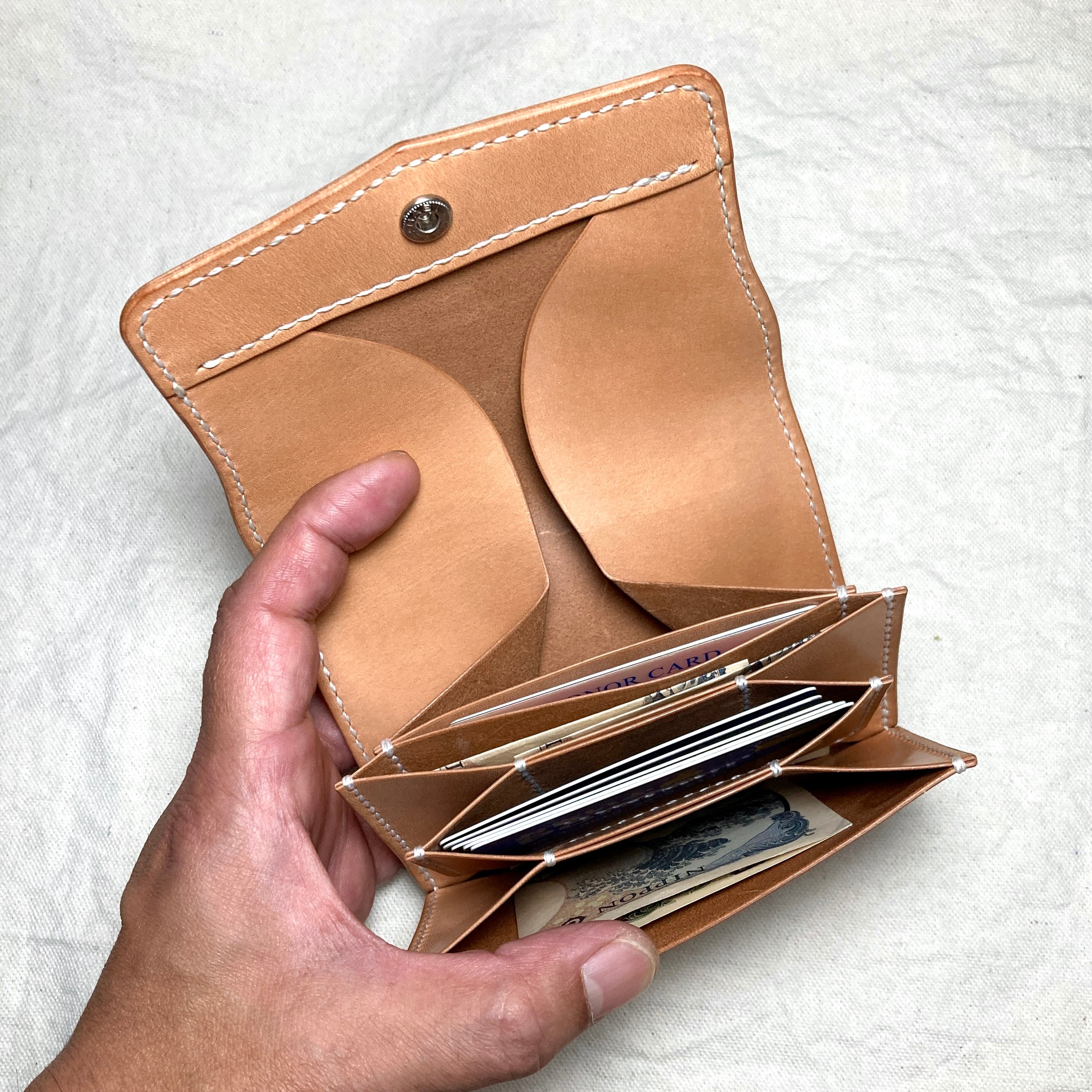 栃木レザー ギャルソン財布 本革 ミドルウォレット コンパクト財布 キャメル 栃木レザー ギャルソンウォレット 本革 コンパクト財布 ミドル