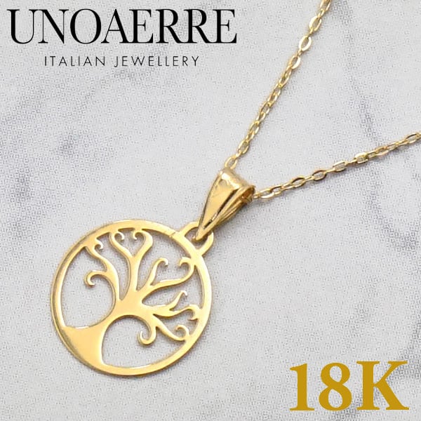 UNOAERRE ウノアエレ ネックレス ペンダント オリーブの木 18金 K18YG