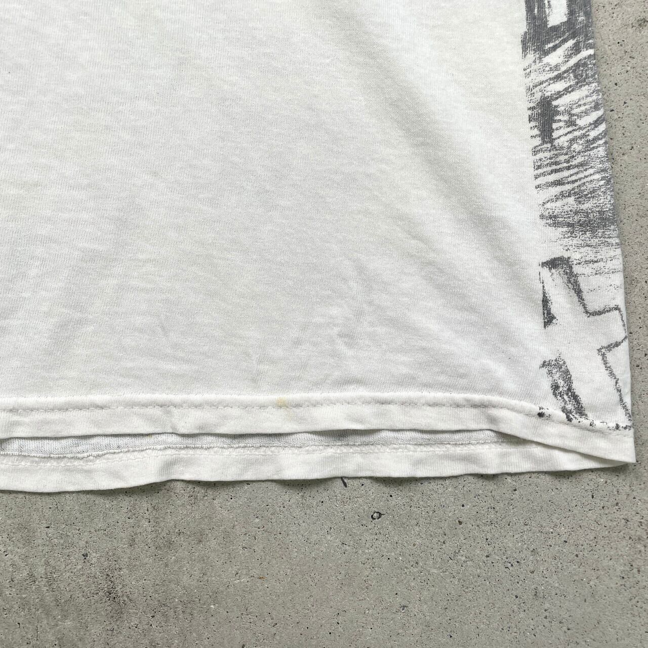 00年代 UNKNOWN スカル ドクロ 髑髏 オーバープリントプリントTシャツ