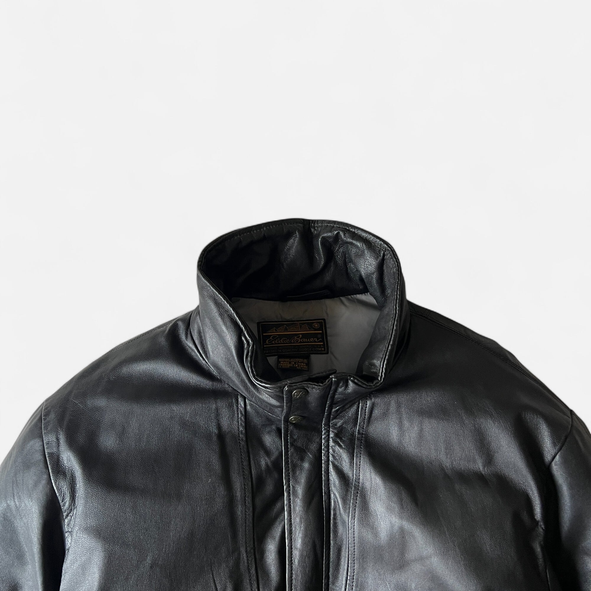 80s Eddie Bauer Leather Puffer Bomber Jacket XXL/Tall | assemble store