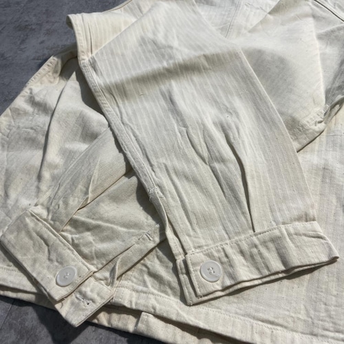 50s Au MOLINEL 刺繍タグ コットンツイル Vポケット フレンチワークジャケット 詳細写真15